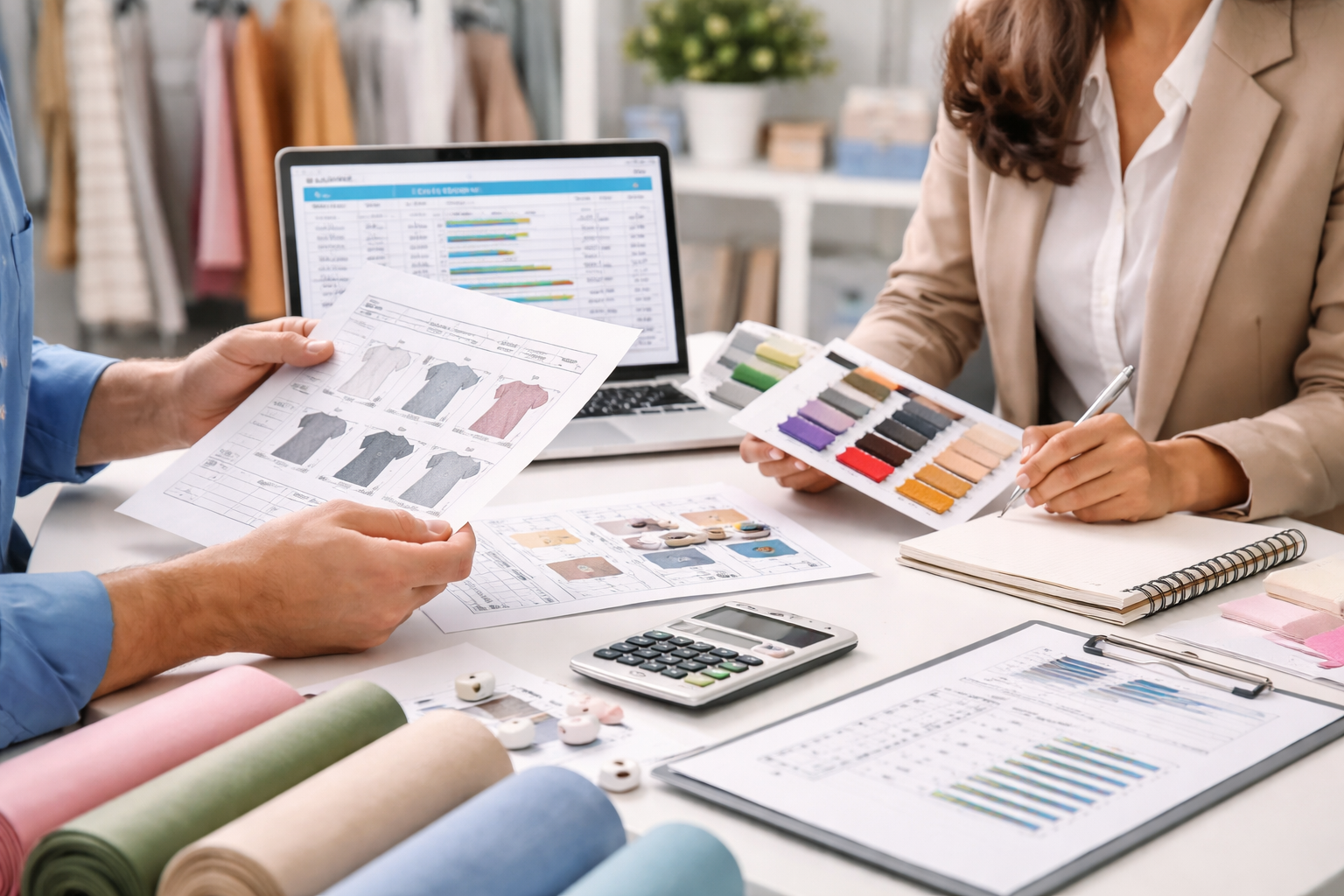 Garment factory floor and production